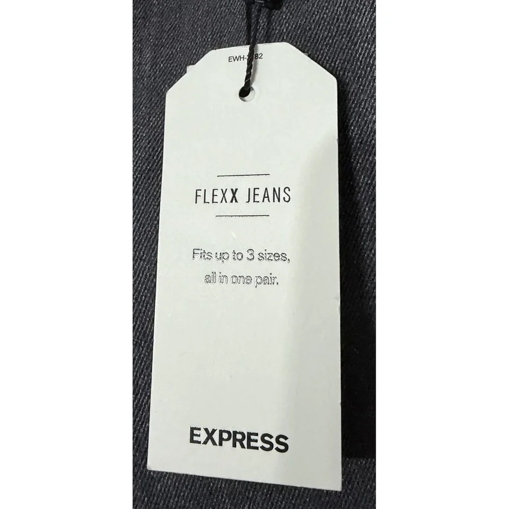 NWT Express Skinny Mid Rise Womens Stretch Black Flexx Jeans Denim Size M 6/8/10 - Picture 9 of 11